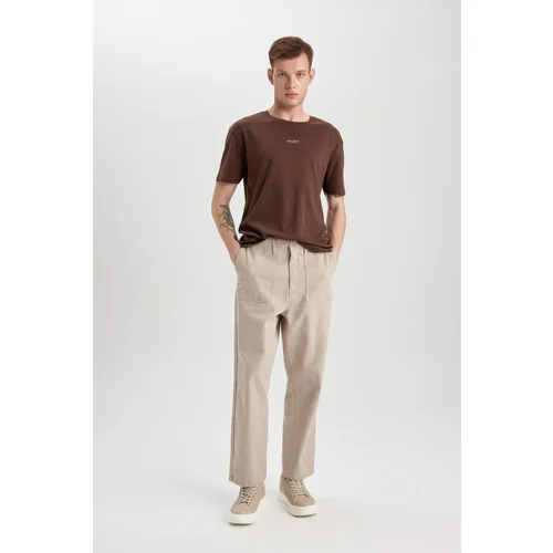 Defacto Baggy Straight Leg Gabardine Trousers