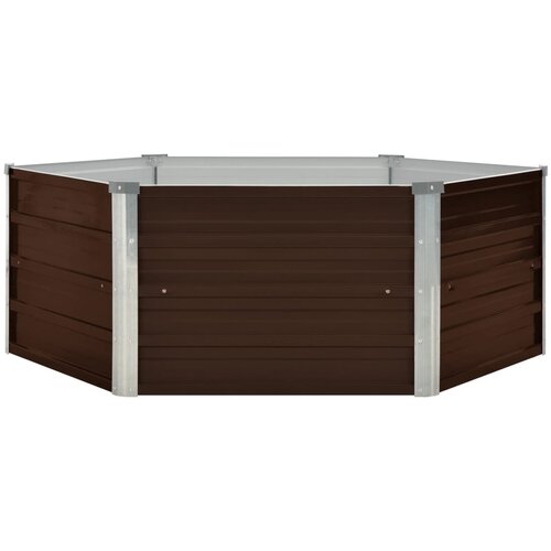 Maison Chic Dvignjeno Cvetlično korito - Cvetlični Lonec pocinkano jeklo 129x129x46 cm rjavo, (21789220) Slike