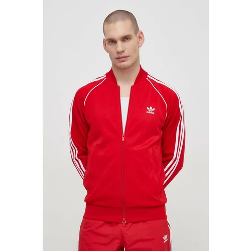 Adidas Dukserica za muškarce, boja: crvena, s aplikacijom