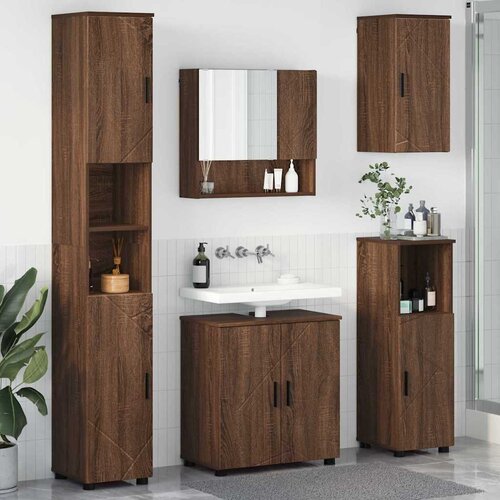 vidaXL Set namještaja za kupaonicu 5 pcs Smeđi hrast 61 x 35 x 64 cm Cene