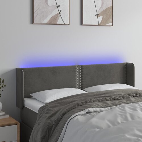  LED uzglavlje tamnosivo 147x16x78/88 cm baršunasto Cene