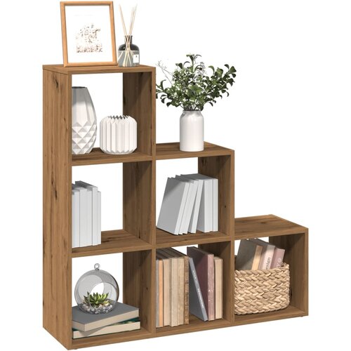 Pregrada regal za knjige 3 razina hrast 99x29x99 cm drveni Cijene
