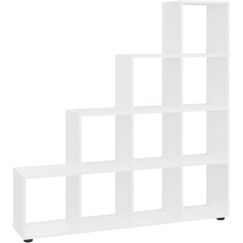 Maison Chic Stopničasta Knjižna omara - Knjižni regal visok sijaj bela 142 cm inžen. les, (21725573) Cene