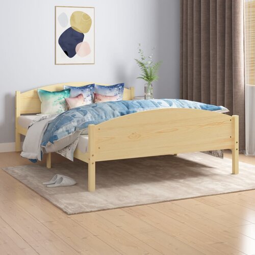 VidaXL Posteljni okvir iz trdne borovine 160x200 cm Slike