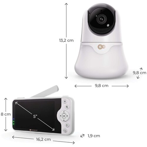 Kinderkraft NITEEYE GLOW brezžični baby monitor z nočnim svetlom, White Slike