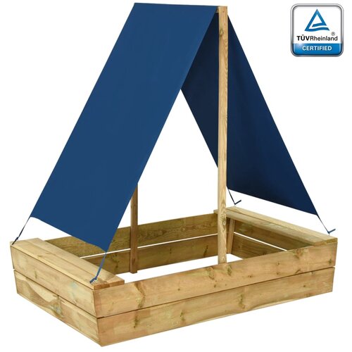 VidaXL Peskovnik s streho 80x60x97,5 cm impregnirana borovina Slike