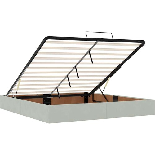 VidaXL Okvir kreveta s madracima svijetlosivi 160x200cm bar&amp;scaron;unasti Slike