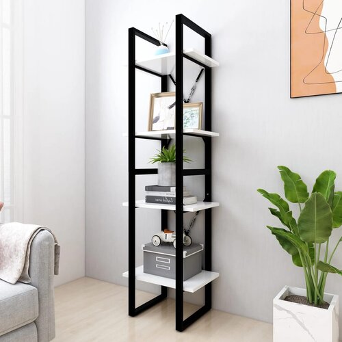 vidaXL Ormarić za knjige s 4 razine bijeli 40 x 30 x 140 cm od iverice Cijene