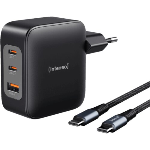 Intenso Punjač kučni sa type C kabelom, brzi, 1xUSB-A, 2xUCB-C, 100W &ndash; Adapter W100ACC GaN + C520C Cable Cijene