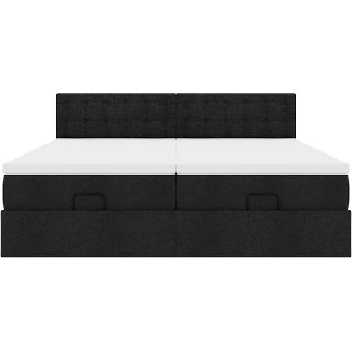VidaXL otomanski okvir kreveta s madracima crni 200x200cm od tkanine Slike