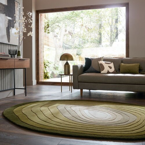 Flair Rugs Zelena ročno tkana volnena preproga 200x290 cm Puddle Ombre &amp;ndash; Slike