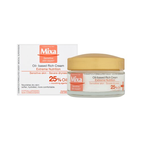 Mixa Extreme Nutrition Oil-based Rich Cream krema za občutljivo suho kožo na obrazu 50 ml za ženske Cene