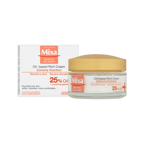 Mixa extreme nutrition oil-based rich cream krema za osjetljivu i suhu kožu na licu 50 ml za žene