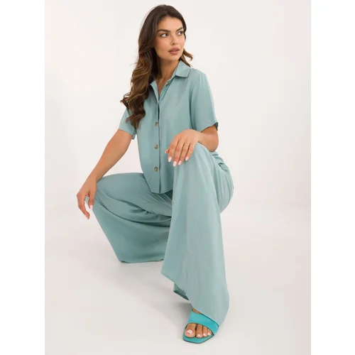 Fashion Hunters Mint two-piece summer set made of viscose