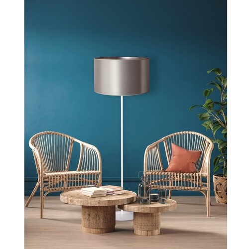  duolla - podna lampa cannes 1xE27/15W/230V prečnik 45 cm srebrna/bela Slike