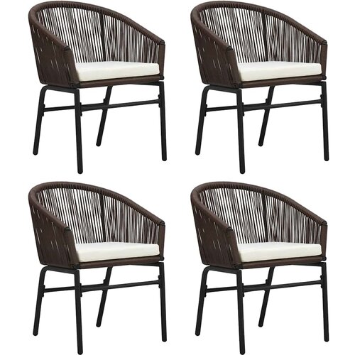  5-dijelni vrtni blagovaonski set smeđi Smeđa Dužina stola 80 cm Slike