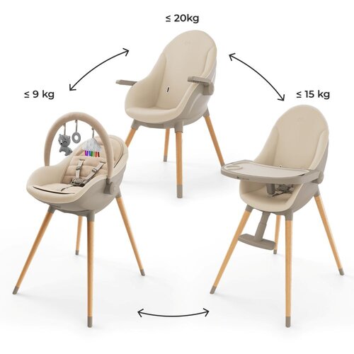 Kinderkraft Hranilica Fini UP 3u1, Beige Cijene
