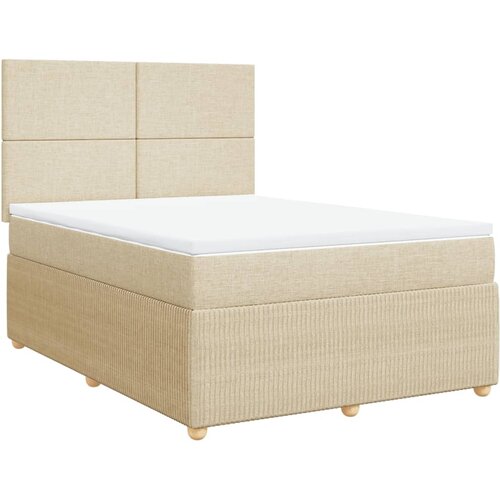 vidaXL Krevet s oprugama i madracem krem 160x200 cm od tkanine Cijene