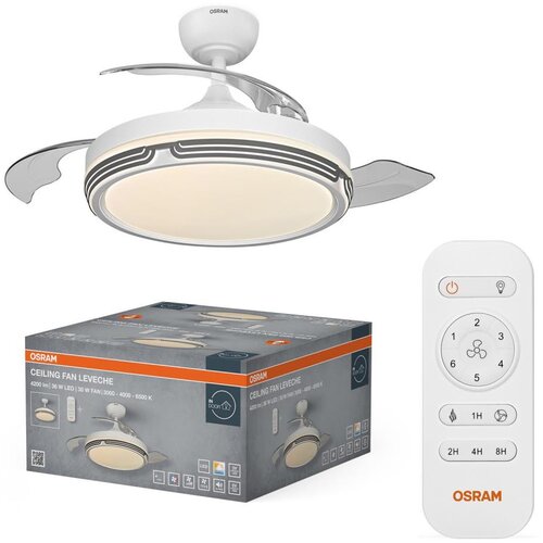 Osram LED prigu&scaron;iva svetiljka sa ventilatorom LEVECHE LED/36W/230V 3000/4000/6500K + daljinski upravljač Cene