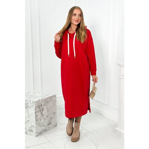 Kesi Long red dress with a hood Slike