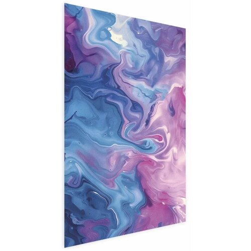  Plakat Night Flows - abstract waves in shades of blue and purple 40x60 Cijene