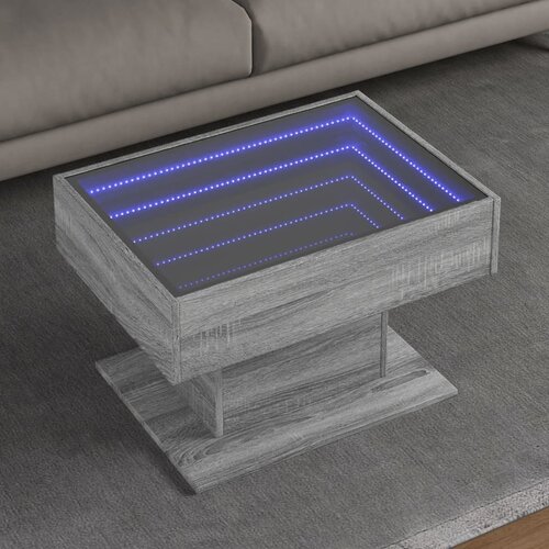 vidaXL Stolić za kavu LED boja hrasta 70x50x45 cm konstruirano drvo Cene