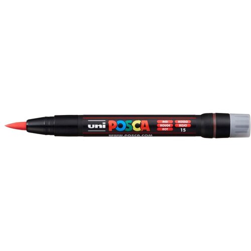 POSCA Uni flomaster; konica čopič; rdeč, (21290464) Cene