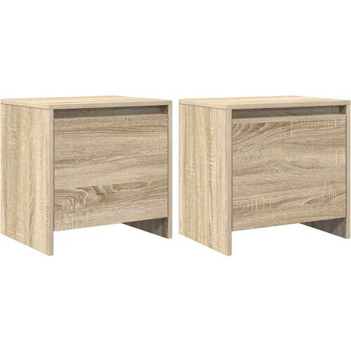  Noćni ormarići 2 kom boja hrasta sonome 45x34x44,5 cm drveni Bež Slike