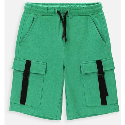 Coccodrillo Dječje pamučne kratke hlače boja: zelena, podesivi struk