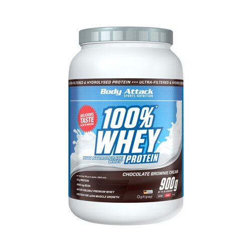 Body Attack 100% Whey Protein, 900 g - Vanilija, (21285299) Slike