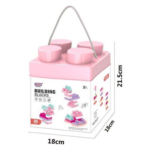  Kocke Building Blocks Roza Medium &amp;ndash; 35 kom Slike