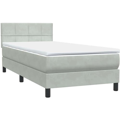  Box Spring krevet s madracem svijetlo sivi 80x220 cm samt Slike