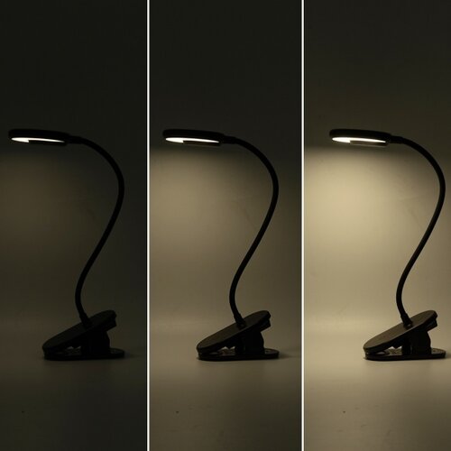 Aigostar LED prigu&amp;scaron;iva punjiva stona lampa sa klipsom LED/3W/5V 1800mAh crna Slike