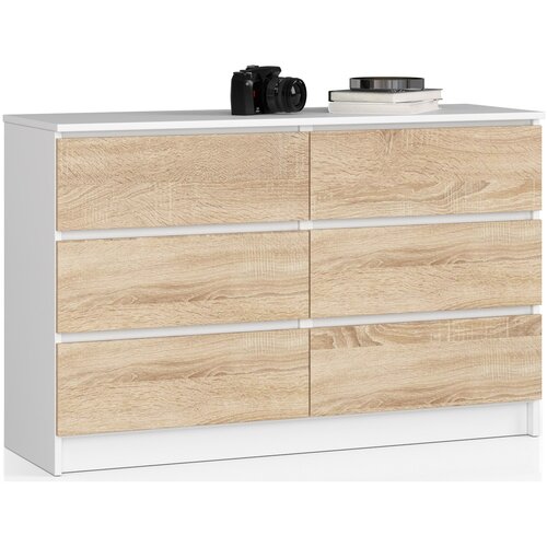 AKORD KOMODA K120 6SZ CLP BELO / SONOMA, (21703061) Cene