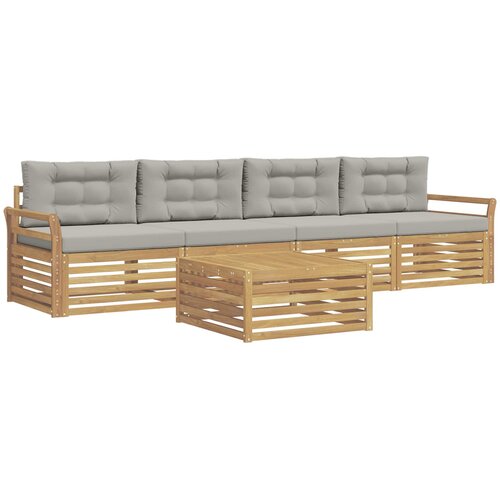  Set vanjskih sofa 5 kom. Bijela i svjetlosiva Slike