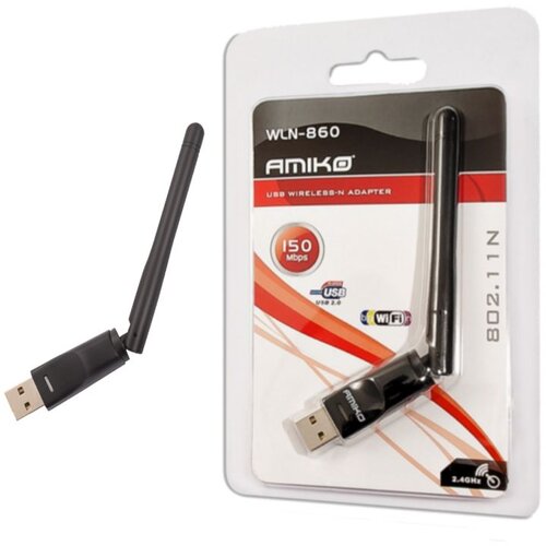 Amiko Wi-Fi mrežna kartica, USB, 2.4 GHz, 150 Mbps - WLN-860 Slike