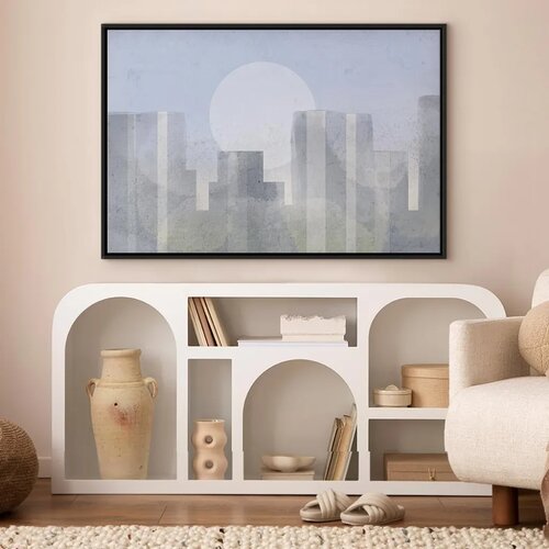  Slika - Modern City (1 Part) Wide - First Variant 120x80 U crnom drvenom okviru Slike