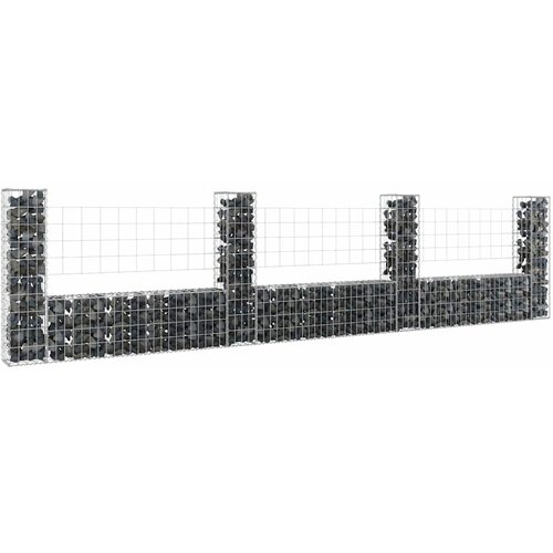  Gabionska košara U-oblika s 4 stupa 380 x 20 x 100 cm željezna Cene