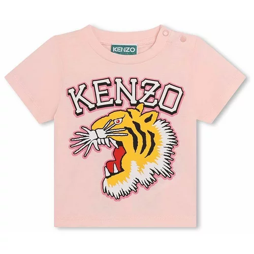 Kenzo Kids Otroška bombažna kratka majica roza barva