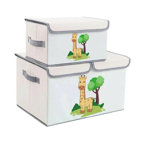 Kinder_Home dve preklopne kutije za odlaganje sa poklopcem i ručkama bele ( SN04 ) Cene