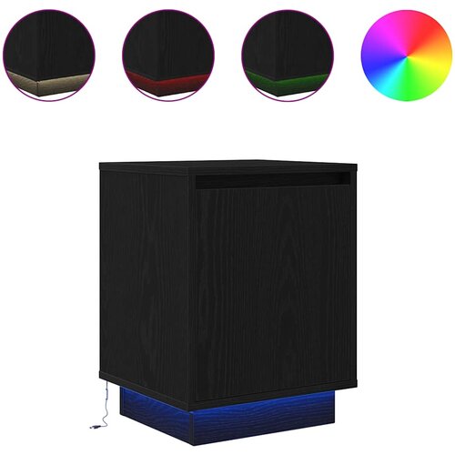 Maison Chic Dvo delni komplet Nočne omarice - Nočne mize z LED svetili črne 38x34x50 cm, (21687096) Cene