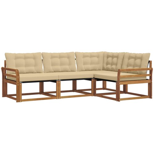  Set vanjskih sofa 4 kom. Prirodna i bež Smeđa 250 x 170,5 x 73 cm Slike