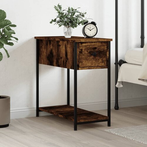 The Living Store Nočna omarica dimljeni hrast 30x60x60 cm inženirski les - Nočna Omarica, (21433580) Slike