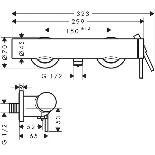 Hansgrohe Tecturis S slavina za tu&scaron; kadu mat crna 73622670 Cene
