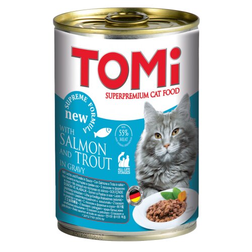 Tomi konzerva za mačke losos&pastrmka u sosu 400g Slike
