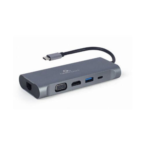 Cablexpert Adapter USB-C 7-v-1 USB, HDMI, LAN, VGA, PD, čitalec kartic + audio, (20441891) Cene