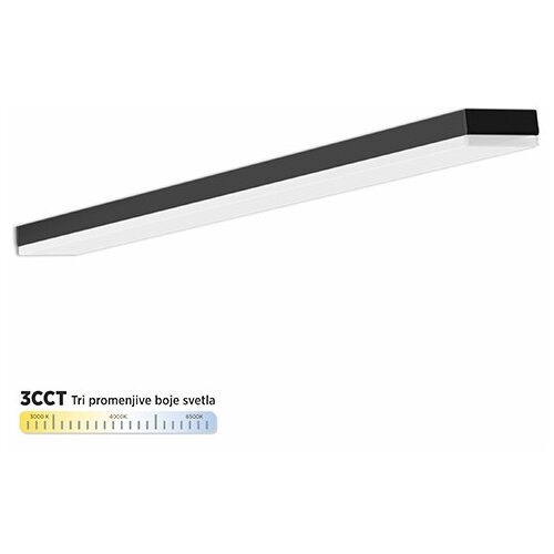 Mitea Lighting M203840-C crna 60W cct led linearna svetiljka (visilica ili nadgradna) 3000~6500K nizajuća (linkabilna) IP20 1200x50x50mm Slike