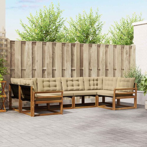  Set vanjskih sofa 6 kom. Prirodna i bež Smeđa 325 x 170,5 x 73 cm Cene