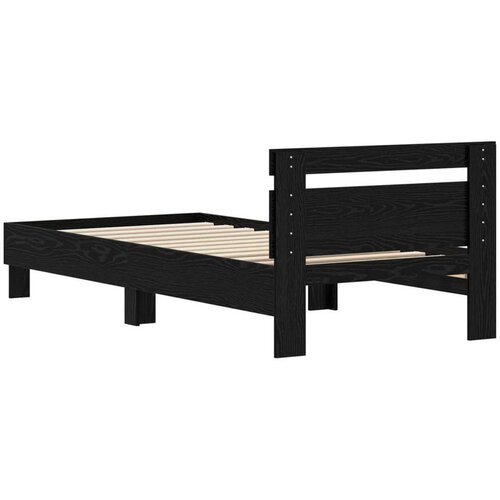  Okvir za krevet Crni hrast 75 x 190 cm Konstruirano drvo Slike