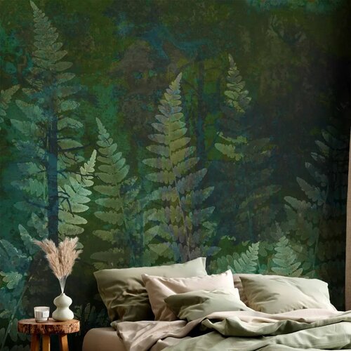  Foto tapeta - Green abstraction in the forest - fern leaves in the trunks with patterns 400x280 Slike